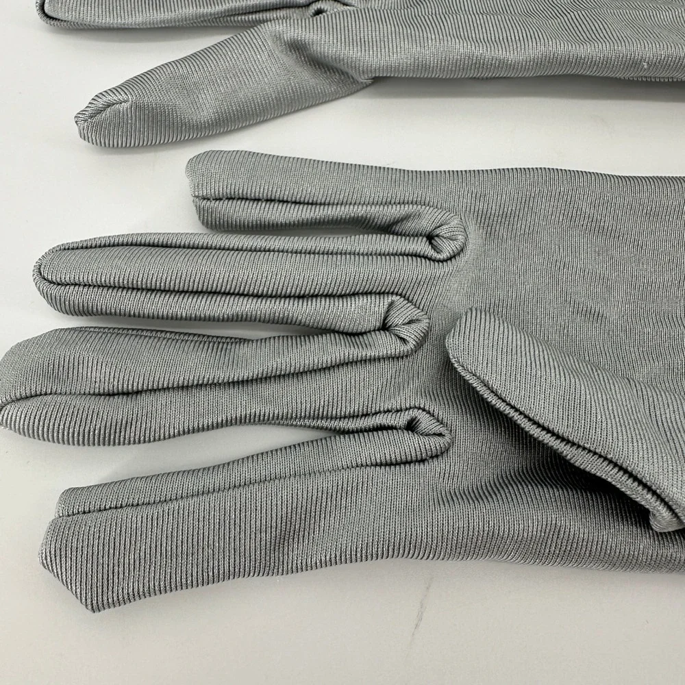 New Silver Grey Satin Long Opera Gloves Formal Evening Costume Bridal Prom